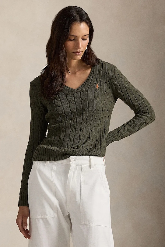 Polo Ralph Lauren sweter bawełna zielony 211971870