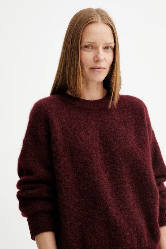 American Vintage sweter wełniany bordowy VITO18E