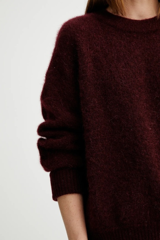 American Vintage sweter wełniany VITO18E bordowy