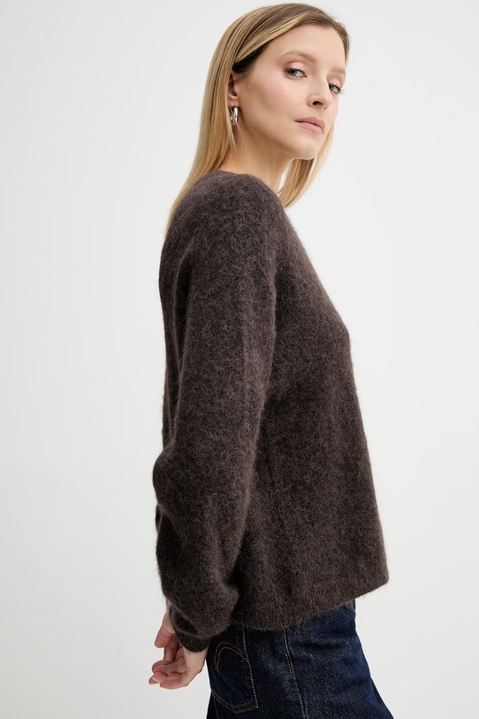 American Vintage sweter wełniany brązowy NEN18C