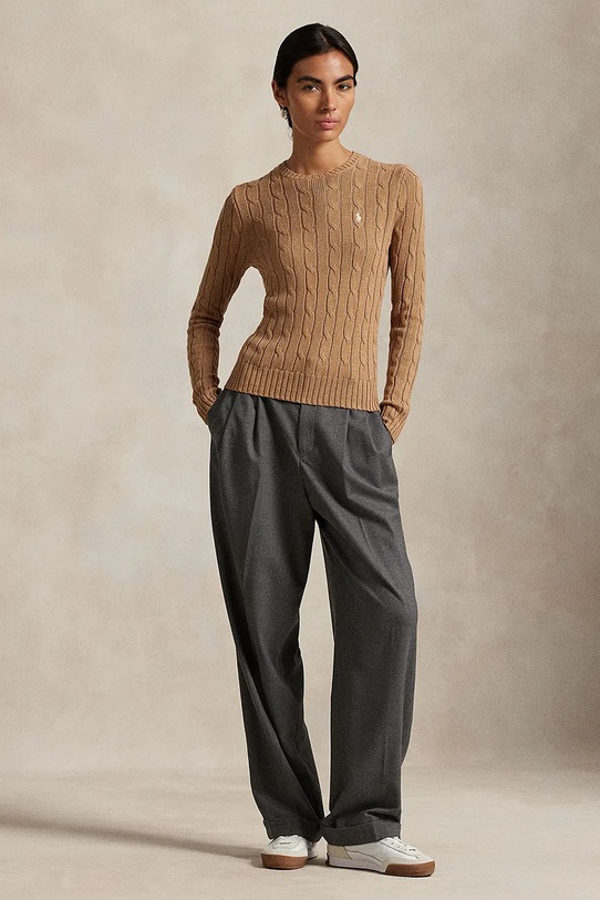 Дрехи Памучен пуловер Polo Ralph Lauren 211971795 бежов