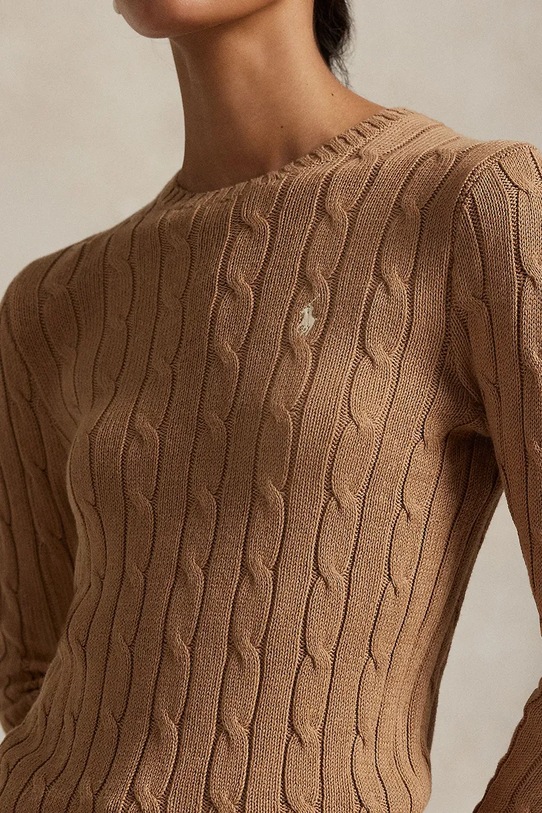 Памучен пуловер Polo Ralph Lauren бежов 211971795