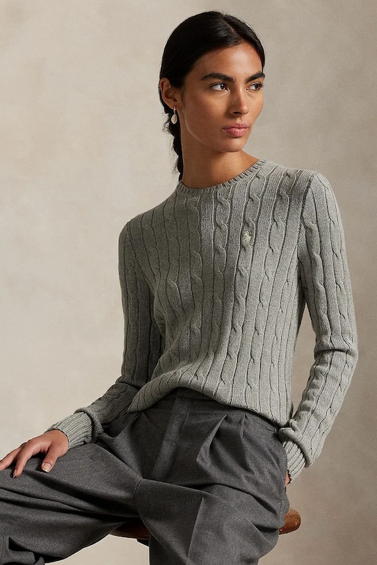 Памучен пуловер Polo Ralph Lauren 211971795 сив