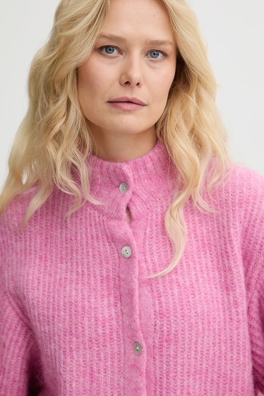 American Vintage kardigan z dodatkiem wełny różowy EAST19N