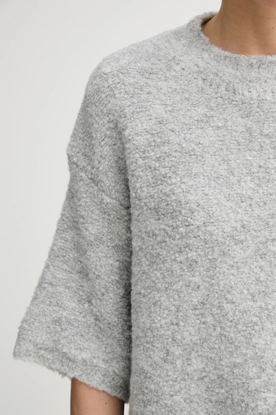 American Vintage sweter z dodatkiem wełny ZOL18B szary