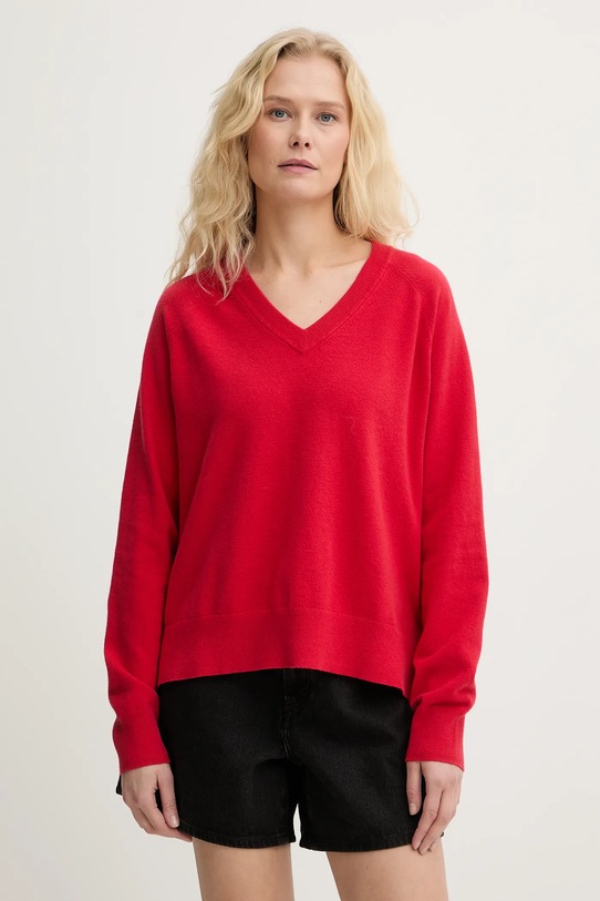 Levi's sweter TARA SUPER SOFT VNECK pozostałe czerwony 0046F