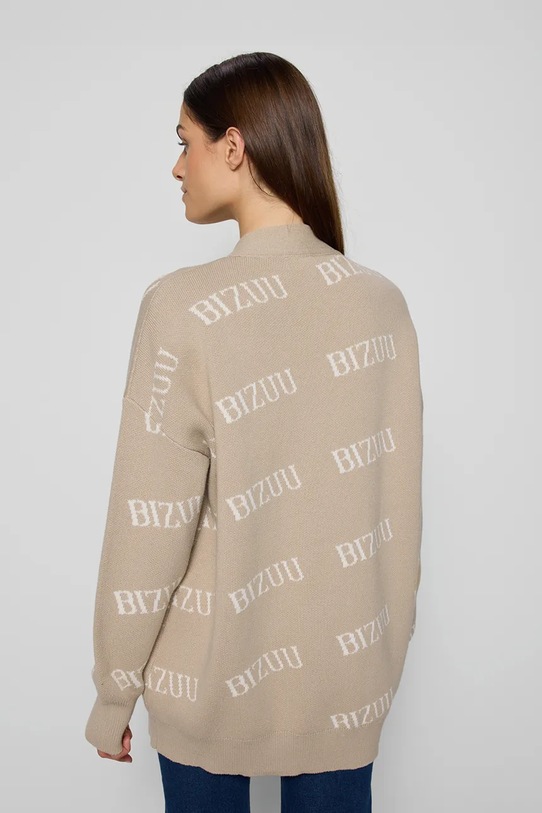 BIZUU sweter rozpinany damski bawełniany KYLE KYLE.BEZOWY beżowy AA00