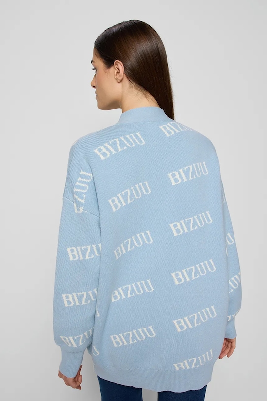 BIZUU sweter rozpinany damski bawełniany KYLE KYLE.BLEKITNY niebieski AA00