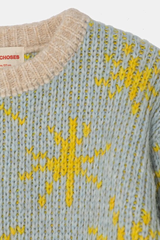 Chłopiec Renewed sweter z domieszką wełny dziecięcy Creative Upcycling sweter.kids.bobo.choses niebieski