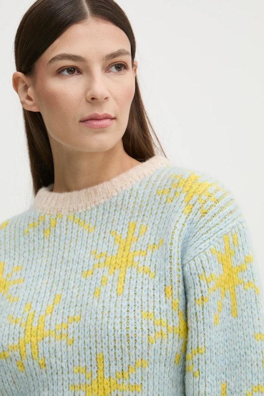 Renewed pulover pentru copii din amestec de lana Creative Upcycling sweter.kids.bobo.choses albastru