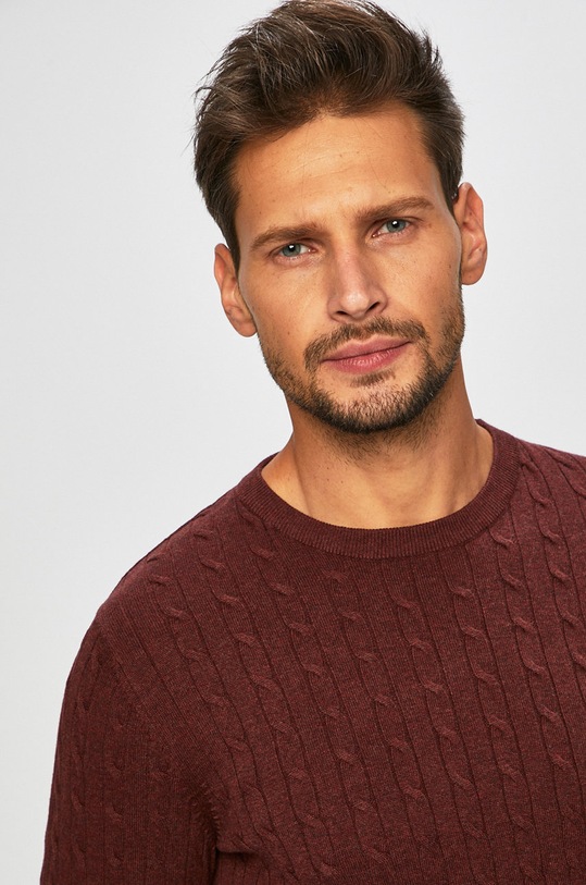 Jack & Jones - Sweter bordowy 12155363
