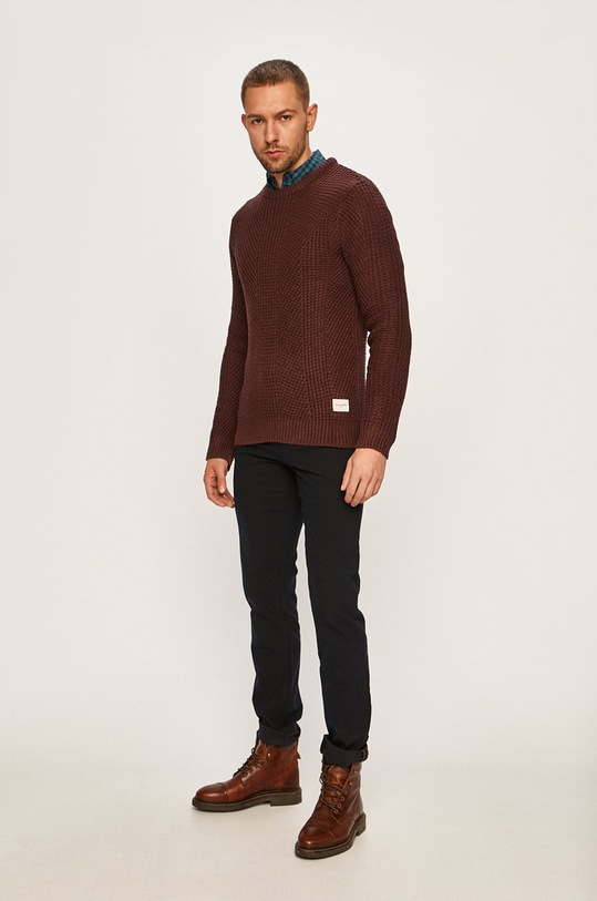 Jack & Jones - Sweter 12161359 bordowy AA00