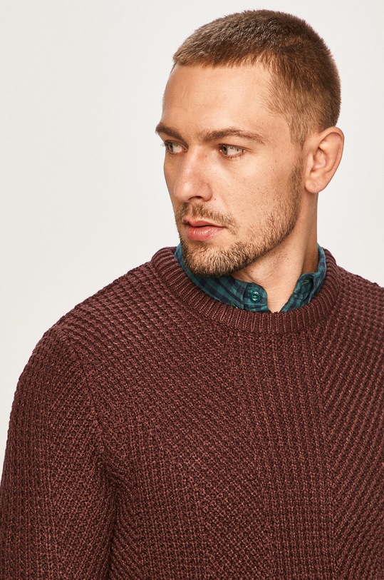 Jack & Jones - Sweter bordowy 12161359