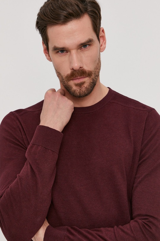 Selected Homme - Sweter bordowy 16074682