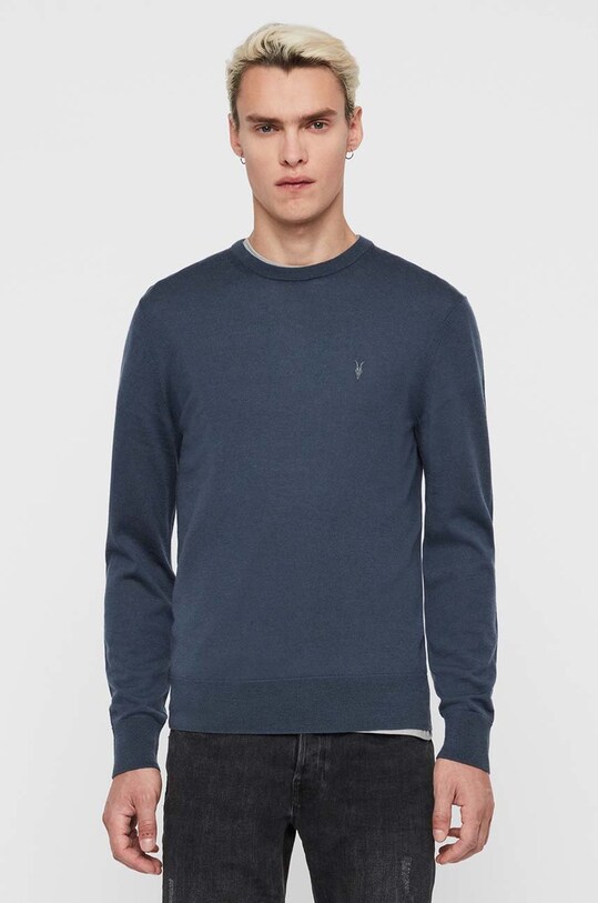 Ρούχα AllSaints - Πουλόβερ Mode Merino Crew MK129D σκούρο μπλε