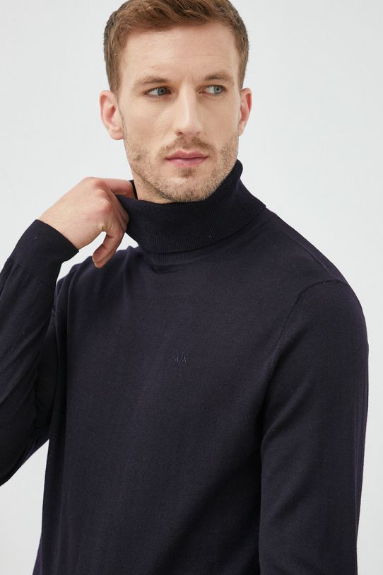 Armani Exchange sweter wełniany granatowy 8NZM3C.ZM8AZ