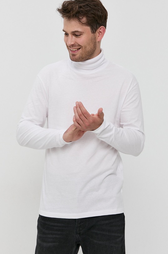 Jack & Jones - Longsleeve bawełniany biały 12190713
