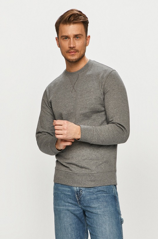 Selected Homme - Bluza bawełniana bawełna szary 16077366