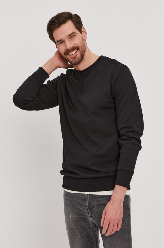 Selected Homme - Hanorac de bumbac uni negru 16077366