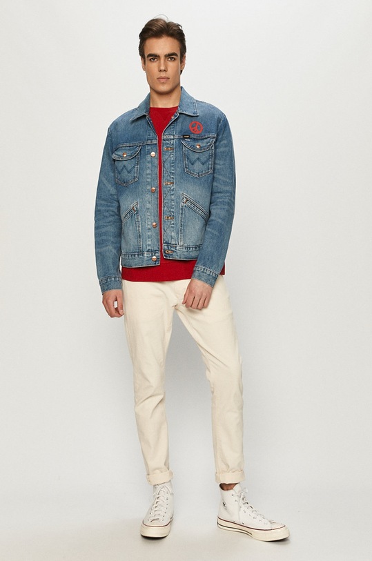 Wrangler - Bavlněná mikina W6589HA47 červená AA00