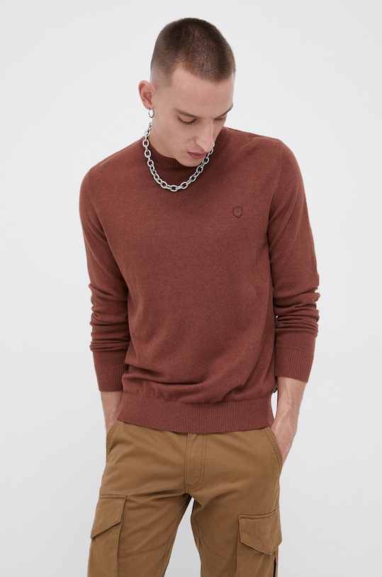 Sveter s prímesou kašmíru Premium by Jack&Jones hnedá 12192311