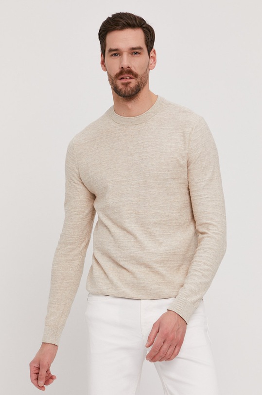 Selected Homme Sweter pozostałe beżowy 16074710