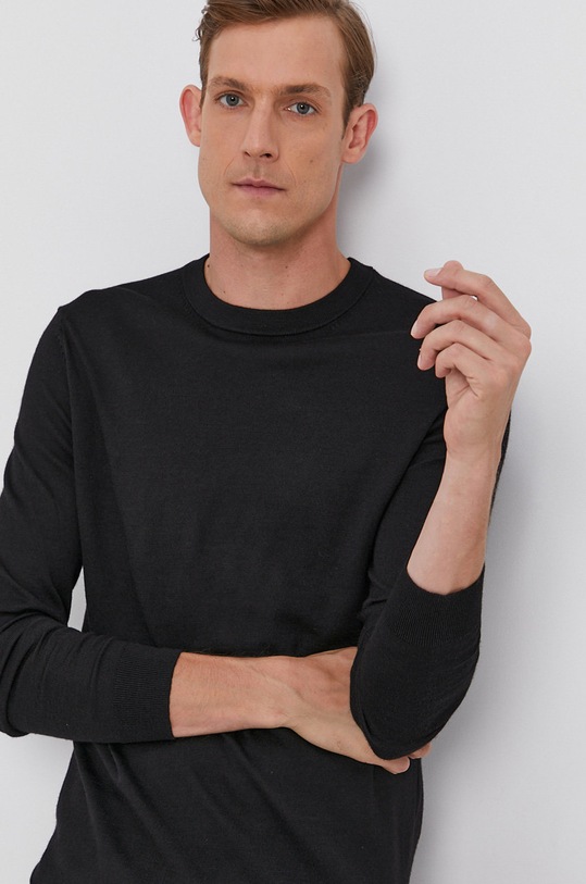 Selected Homme Sweter okrągły czarny 16079772
