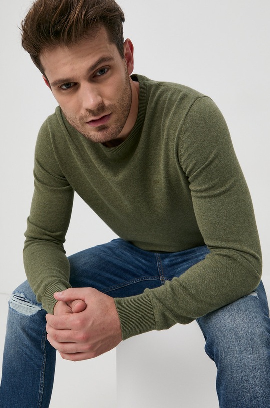 Tom Tailor - Sweter melanż zielony 1027299.27681