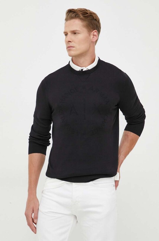 Sveter Armani Exchange okrúhly čierna 8NZM3D.ZM8CZ.NOS