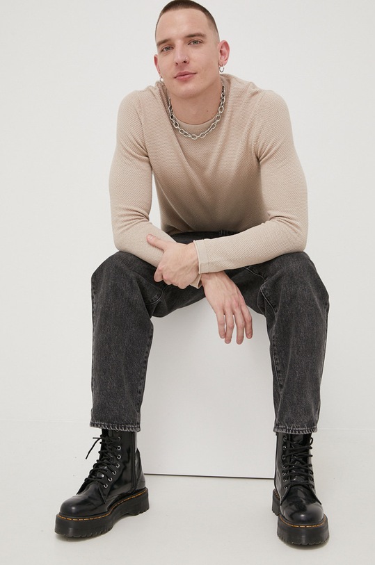 Bavlnený sveter Only & Sons 22016980.SilverLini béžová AA00