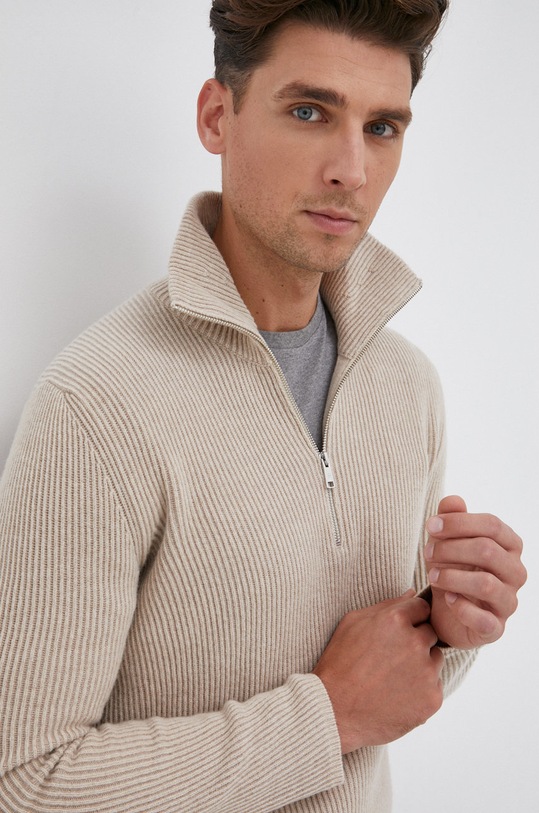 Marc O'Polo Sweter z domieszką wełny beżowy M30505560296