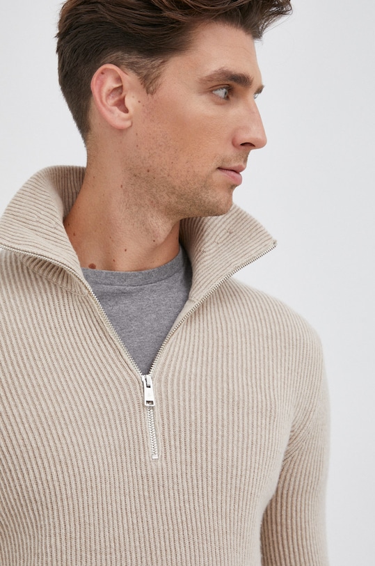 Marc O'Polo Sweter z domieszką wełny M30505560296 beżowy