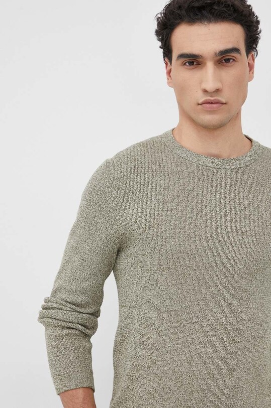 Βαμβακερό πουλόβερ Selected Homme άλλο πράσινο 16079776.WinterMoss