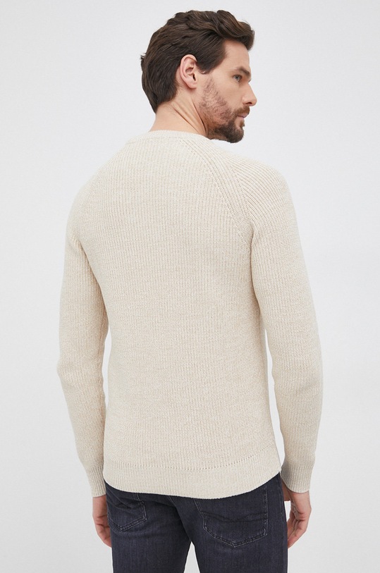Odzież Selected Homme Sweter bawełniany 16079924.Egret beżowy