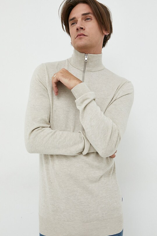 Πουλόβερ Jack & Jones μελανζέ μπεζ 12189339.Oatmeal