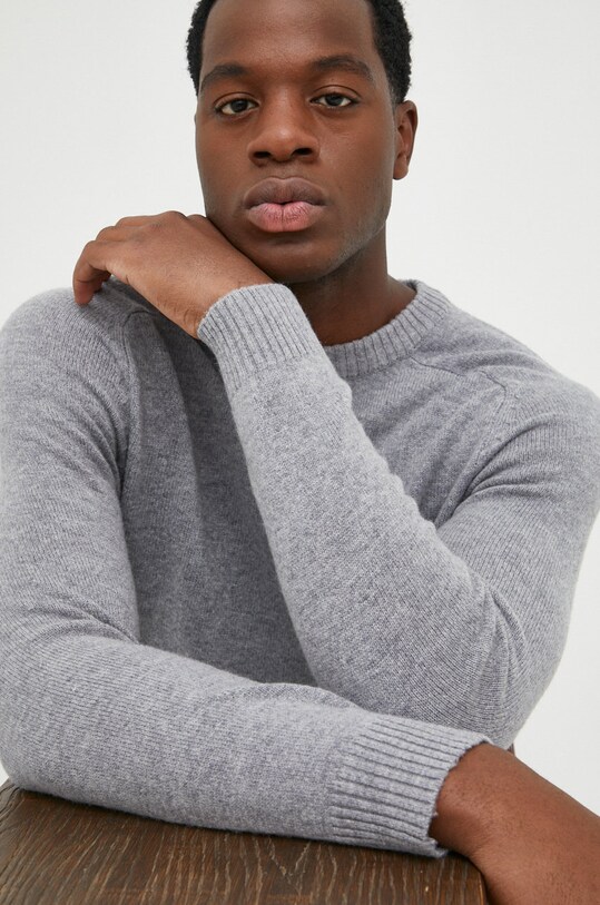 Selected Homme pulover de lana subtiri gri 16079780.MediumGrey
