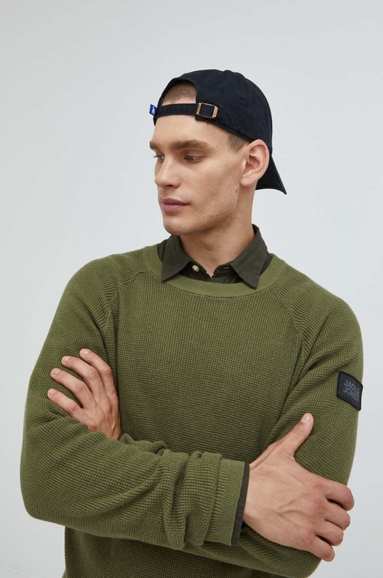 Oblečení Bavlněný svetr Jack & Jones Jcoclassic 12213677.FourLeafCl zelená