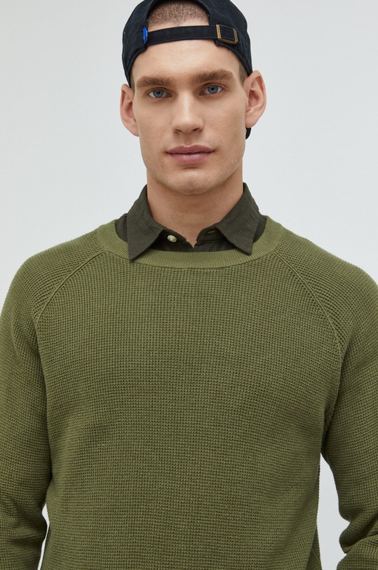 Bavlněný svetr Jack & Jones Jcoclassic zelená 12213677.FourLeafCl