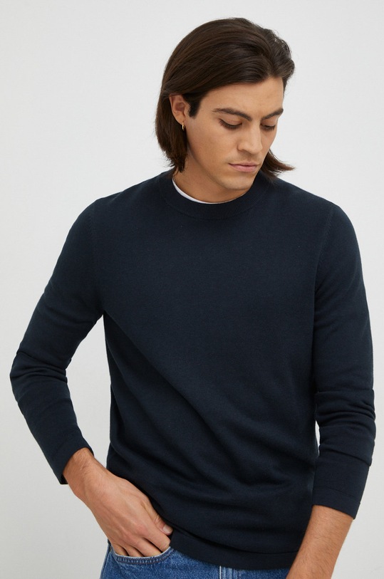 Marc O'Polo sweter z domieszką kaszmiru pozostałe granatowy M28509260366