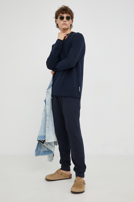 Marc O'Polo sweter z domieszką wełny M28510660376 granatowy AA00