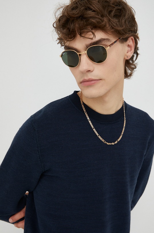 Marc O'Polo sweter z domieszką wełny granatowy M28510660376