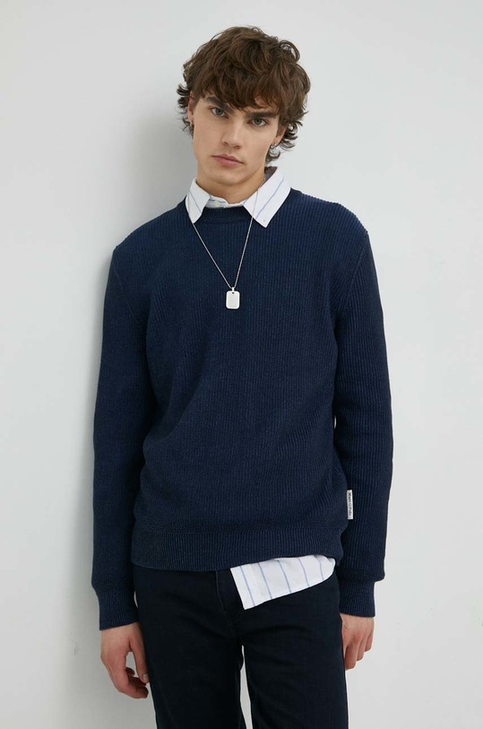 βαμβακερό πουλόβερ Marc O'Polo μελανζέ σκούρο μπλε M20502260380
