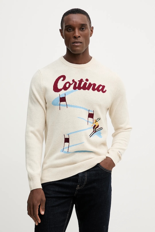 MC2 Saint Barth sweter wełniany beżowy HER0011