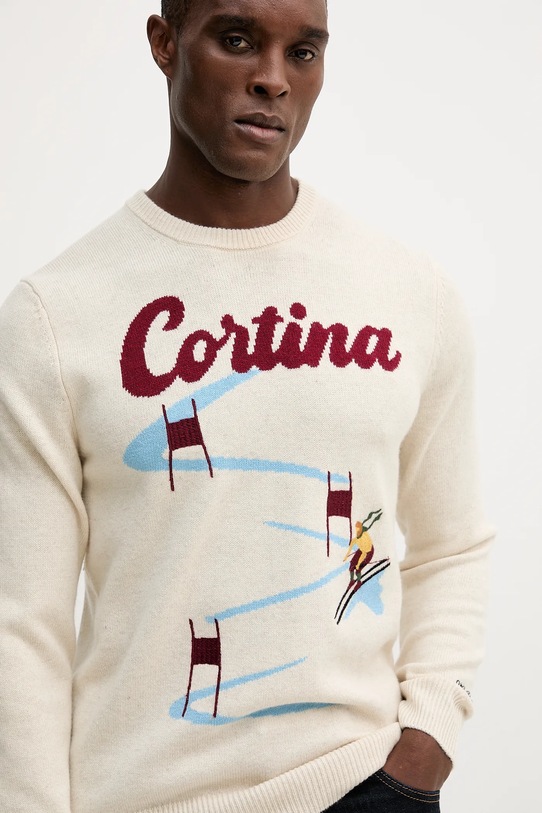 Odzież MC2 Saint Barth sweter wełniany HER0011 beżowy