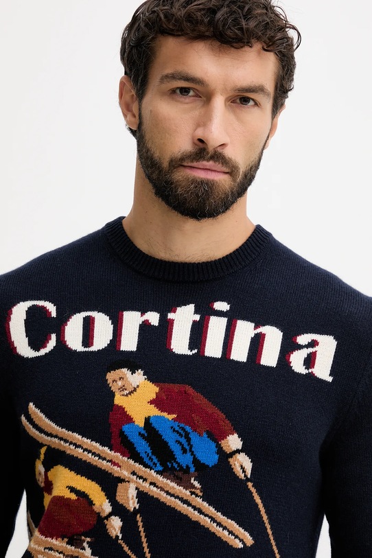 Vlnený sveter MC2 Saint Barth tmavomodrá HER0011