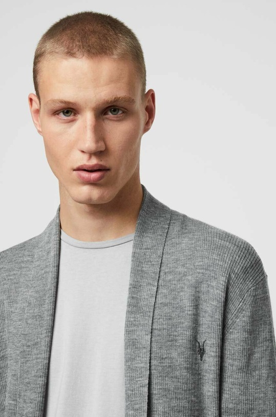 AllSaints kardigan wełniany MODE MERINO OPEN CAR MK002D brązowy AA00