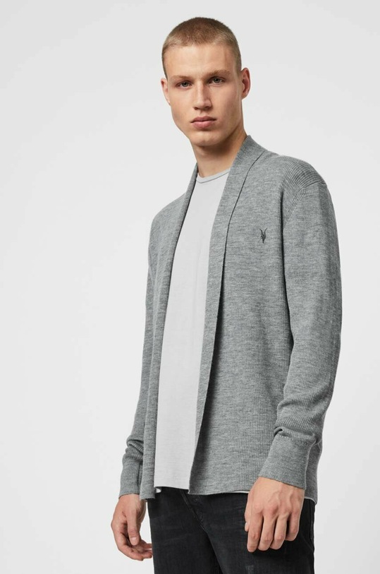 Odzież AllSaints kardigan wełniany MODE MERINO OPEN CAR MK002D brązowy