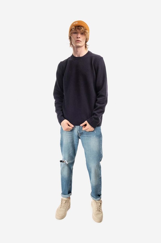 Wood Wood sweter wełniany 10135510.4159 czarny AA00