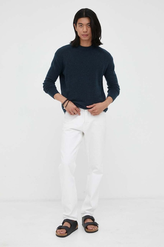 American Vintage sweter wełniany MRAZ18A granatowy AA00