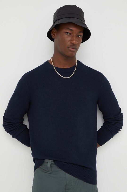 Marc O'Polo pulover de bumbac grosime medie bleumarin M28502360124